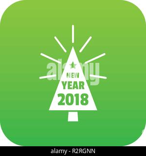 Beautiful christmas tree icon green vector Stock Vector