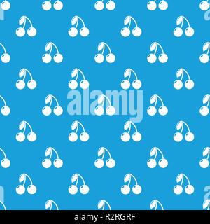 Cherry pattern vector seamless blue Stock Vector