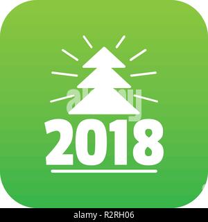 Minimal christmas tree icon green vector Stock Vector