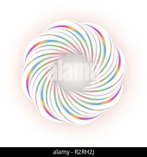 Gradient-colored Mobius object, isolated on a white background. 3D rendering Stock Photo