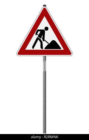 Workers warning sign Stock Photo - Alamy