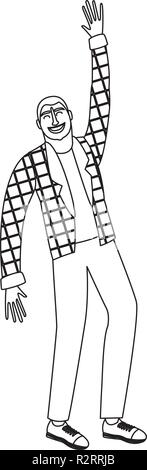 people man character afro jacket smiling vector illustration Stock ...