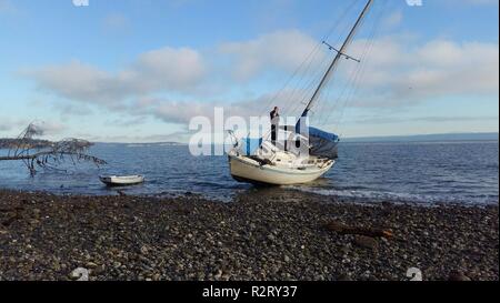 A 29-foot vessel was located at Skiff Point by the Bainbridge Island Police Department, which initiated a search for a possible person in the water on Nov. 8, 2018.    The vessel reportedly belongs to Mr. Scott Caldwell, an Olympia, Wash., native, and the Coast Guard along with local law enforcement agencies are searching the area of Bainbridge Island for a possible person in the water. Stock Photo