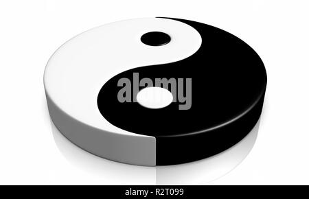 3d - yin and yang symbol 04 Stock Photo