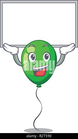 Up board green balloon cartoon Birthday very funny Stock Vector