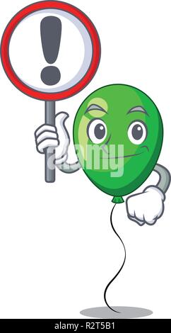 With sign green balloon cartoon Birthday very funny Stock Vector