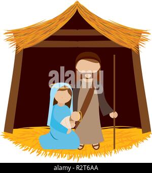 Cute Cartoon Manger Stock Vector