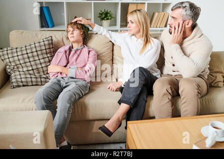 Parents worrying about teenage son Stock Photo