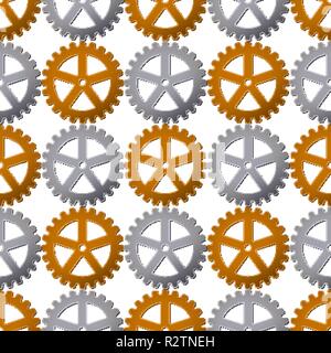 Seamless pattern background with gears. Vector illustration. Clockwork design. Stock Vector