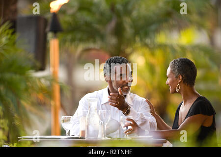 Couple having a romantic dinner. Stock Photo