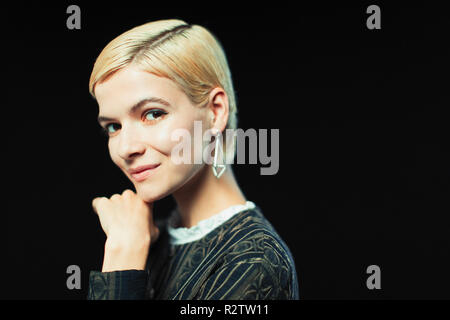Portrait smiling, confident young woman Stock Photo