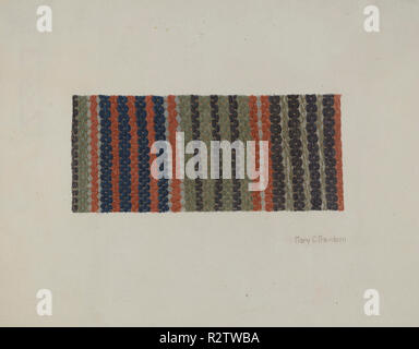 Woven Textile. Dated: 1935/1942. Dimensions: overall: 22.1 x 28 cm (8 11/16 x 11 in.). Medium: watercolor and graphite on paper. Museum: National Gallery of Art, Washington DC. Author: Mary C. Davidson. Stock Photo