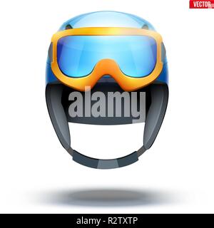 Classic Ski helmet with snowboard goggles. Stock Vector