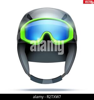 Classic Ski helmet with goggles. Stock Vector