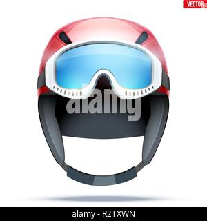 Classic Ski helmet with goggles. Stock Vector