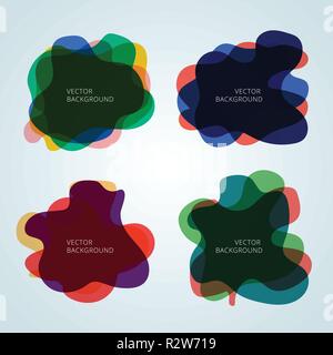Set of abstract modern flowing liquid shapes graphic elements on white background. Template for the design logo, flyer, brochure, banner, or presentat Stock Vector