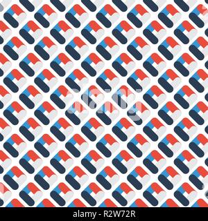 Abstract geometric rounded pattern overlapping color on white background. Vector illustration Stock Vector