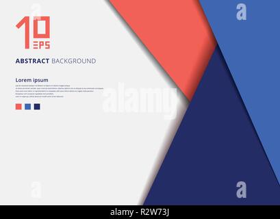 Template geometric colorful overlap layer on blue background with space for text. Vector illustration Stock Vector
