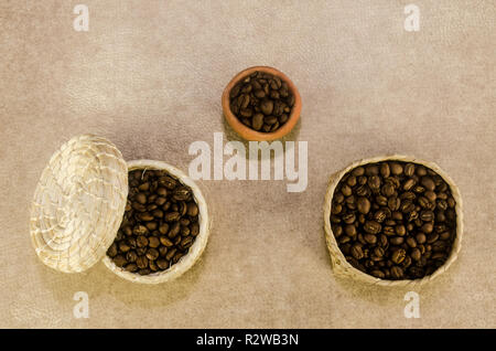 Traditional mexican baskets handcraft Stock Photo