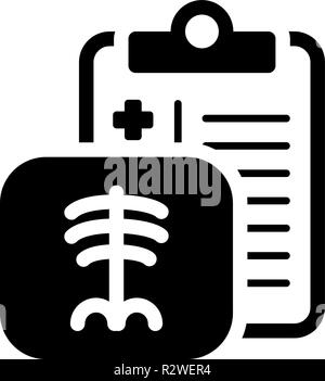 Radiology clipboard icon flat vector. Xray examination. Client clinic ...