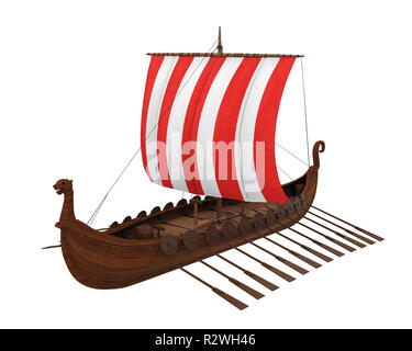 Viking Ship Isolated Stock Photo