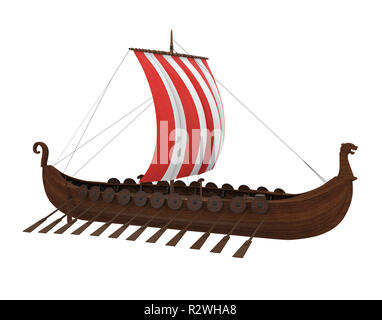 Viking Ship Isolated Stock Photo