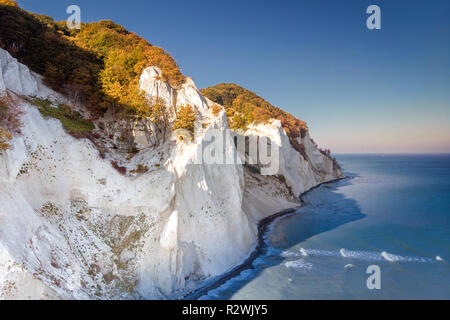 Drone view of the small Danish Island Møn located in the Baltic Sea with its famous chalk cliffs Stock Photo