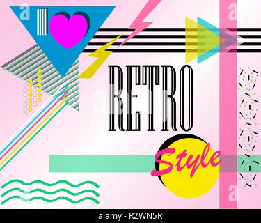 Pop-style poster with the words: 'I love retro style'. Vector illustration. Stock Vector