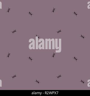 Seamless pattern with ants, vector illustration Stock Vector