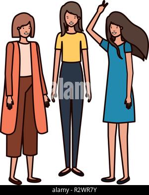 young women avatar character Stock Vector