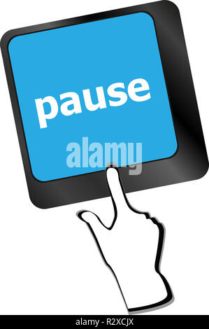 Computer keyboard with pause key - business concept Stock Photo - Alamy