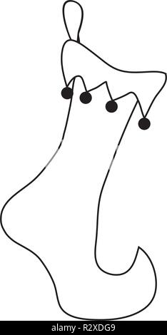 Empty Christmas Sock Outline Icon Symbol Design. Vector Christmas illustration isolated on white background. Vector illustration for Christmas, new ye Stock Vector