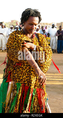 portrait of dervish at sufi festival - 04 march 2011 Omdurman, Sudan Stock Photo