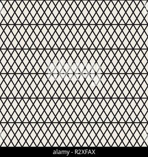 Vector seamless stripes pattern. Modern stylish texture with monochrome trellis. Repeating geometric rhombus grid. Simple lattice design. Stock Vector