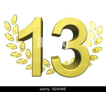 number with laurel wreath Stock Photo