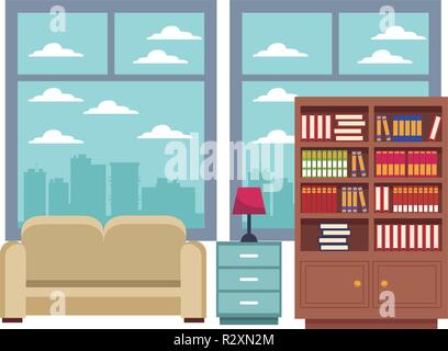 Living room interior Stock Vector