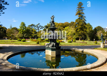 Porto, Portugal - October 6, 2018 : Fountain in the famous Crystal Palace garden, Porto, Portugal Stock Photo