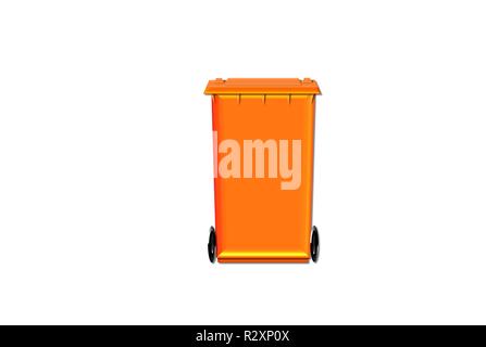 new orange recycle bin Stock Photo