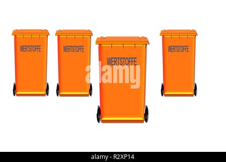 new orange-recycling bin Stock Photo