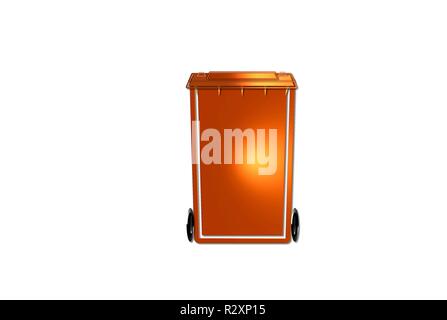 new orange recycling bin Stock Photo