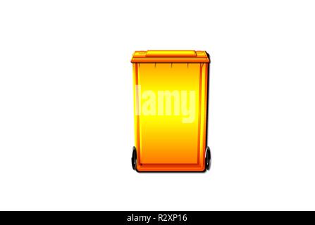 new orange recycling bin Stock Photo