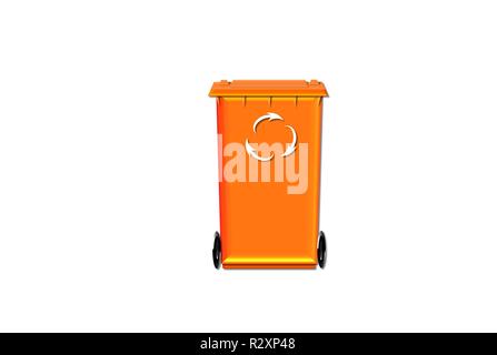 Â new recycle bin orange Stock Photo