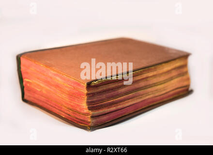 Old bible book isolated on white Stock Photo