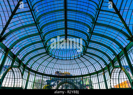 View of the interior of the Royal Glasshouses in Brussels, Belgium Stock Photo