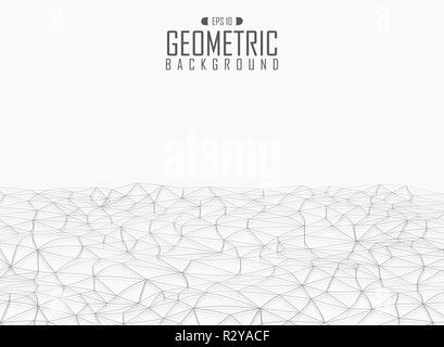 Abstract of perspective wave gray line triangle pattern geometric background, illustration vector eps10 Stock Vector
