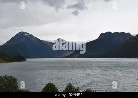 Gletscher, Svartisen, Svartisengletscher, Saltfjellet, Nationalpark, Fjord, Holandsfjorden, Nordfjorden, Schnee, Eis, Eisschicht, kalt, mächtig, Zunge Stock Photo