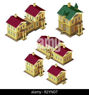 a set of illustrations of house,  different homes Stock Photo