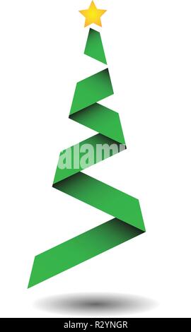 green christmas tree logo vector easy icon Stock Vector