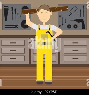 Carpenter vector illustration. Stock Vector