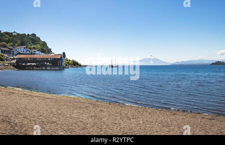 Llanquihue Lake and Osorno Volcano  - Puerto Varas, Chile Stock Photo